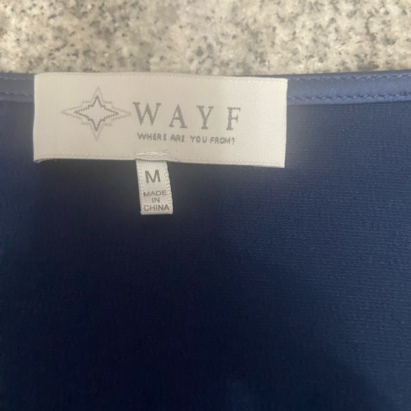 WAYF 2 Pc Blue Satin Crop Tie Top Wide Leg Pants W/pockets Parties Celebrating M - Picture 5 of 17